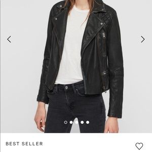 All Saints Cargo Leather Biker Jacket